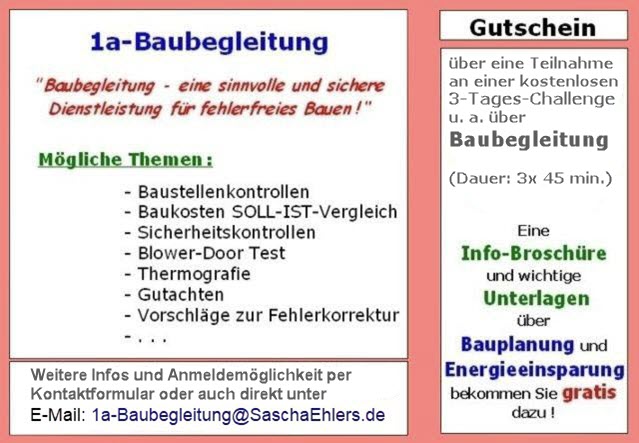 1a Gutschein Baubegleitung.